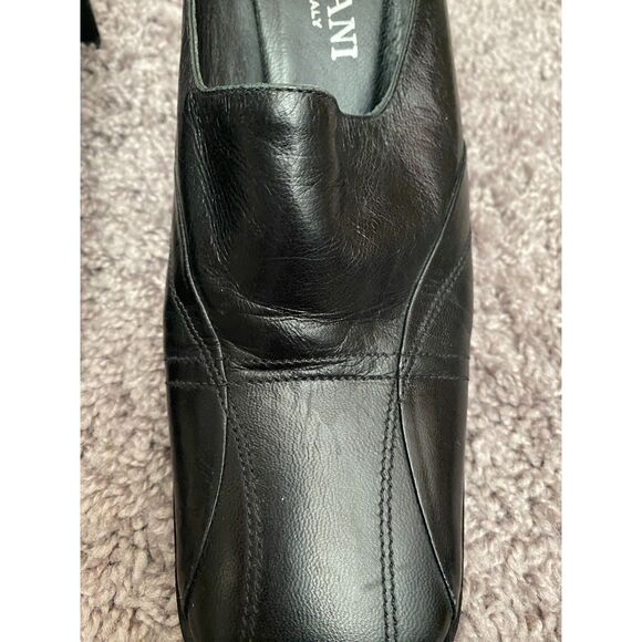 CORDANI Black Leather Slip Ons Mule Heels Size 6 - Picture 4 of 13
